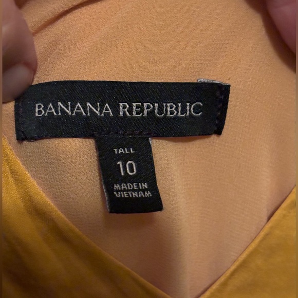 Banana Republic Deep Golden Rod Silky V-Neck Dress - Picture 5 of 6